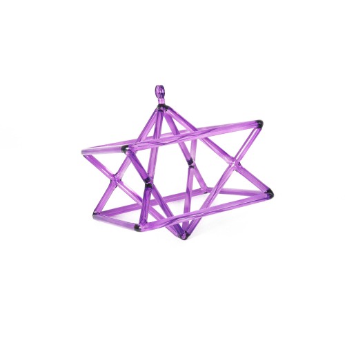 Purple Crystal Merkaba For Meditation Sound Healing With Carry Bag