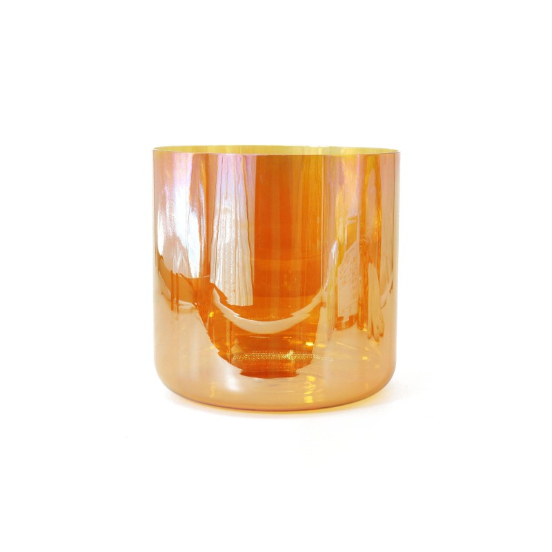 432Hz/440Hz Orange Alchemy Crystal Singing Bowl Clear Cosmic Light Crystal Bowl with Carrier Bag For Chakra Healing Yoga Meditation Sound Bath 