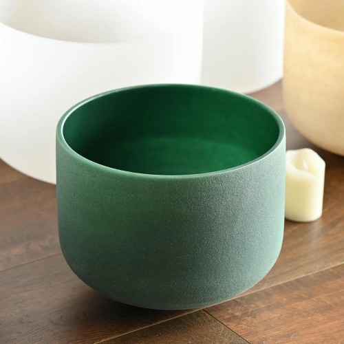 TOFOU Emerald Gemstone Fusion Crystal Singing Bowl For Sound Healing Yoga Meditation Bowls in Perfect Pitch