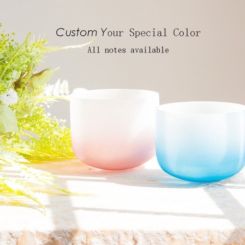 7 PCS 6"-12"/7"-13"/8"-14" Gradient Color Crystal Singing Bowl Set For Sound Healing Meditation Bowls in Perfect Pitch With Carry Bags