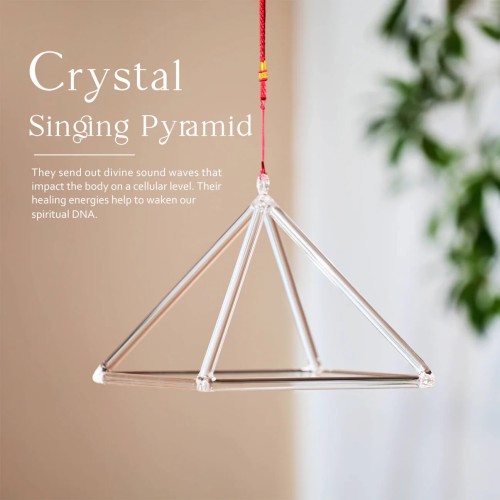 Triangle Crystal Singing Pyramid For Meditation Sound Healing With Carry Bag