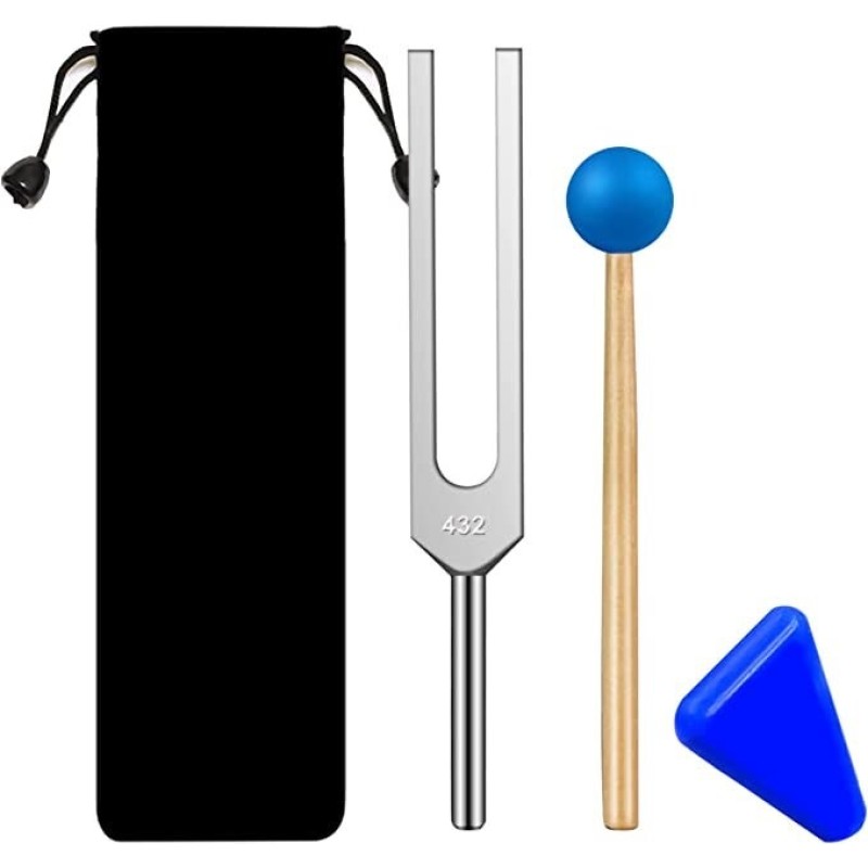 432Hz Tuning Fork for healing, balance and harmony+Mallet+Bag