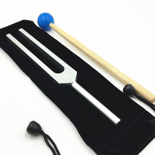 432Hz Tuning Fork for healing, balance and harmony+Mallet+Bag 