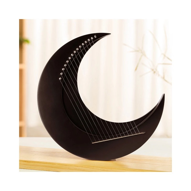 15 String Lyre Harp Crescent Moon Harp Easy-to-Learn String Musical Instrument Gift for Kids Adults Beginner & the Professional 