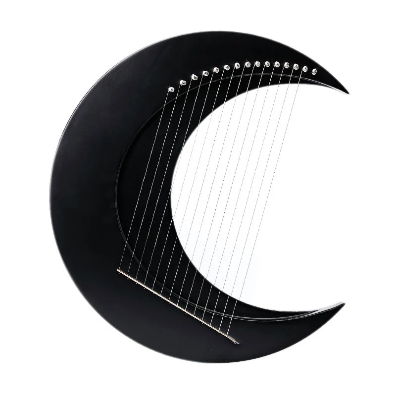 15 String Lyre Harp Crescent Moon Harp Easy-to-Learn String Musical Instrument Gift for Kids Adults Beginner & the Professional 