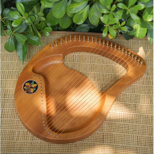 21/24 String Lyre Harp Portable Wood Harp Easy-to-Learn String Musical Instrument Gift for Kids Adults Beginner & the Professional