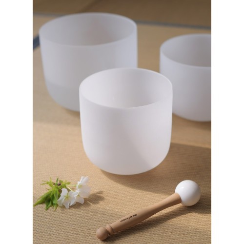 3 PCS  7"+9"+11" Quartz Crystal Singing Bowl Set With Carrier Bag For Sound Healing Meditation Bowls in Perfect Pitch