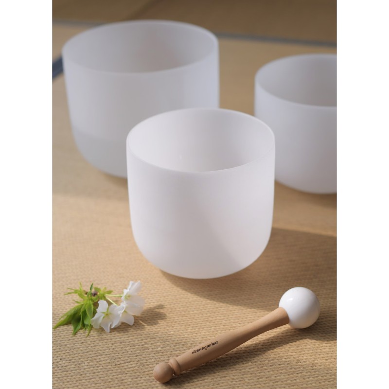 3 PCS  6"+8"+10" Quartz Crystal Singing Bowl Set With Carrier Bag For Sound Healing Meditation Bowls in Perfect Pitch