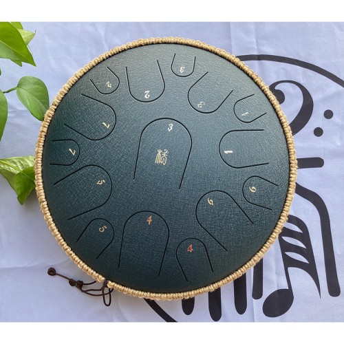 14 inch 15 notes Steel Tongue Drum Set Free Personalized Lettering Tank drum Handpan with Bag and Mallets （New material Better sound )