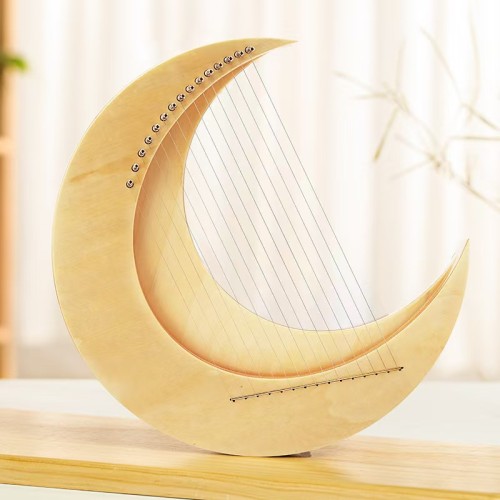 15 String Lyre Harp Crescent Moon Harp Easy-to-Learn String Musical Instrument Gift for Kids Adults Beginner & the Professional