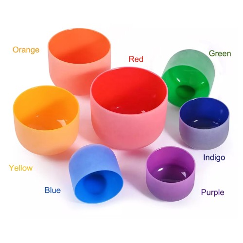 TOFOU Colored Crystal Singing Bowl For Chakra Sound Healing 440Hz/432Hz Meditation Bowl in Perfect Pitch 