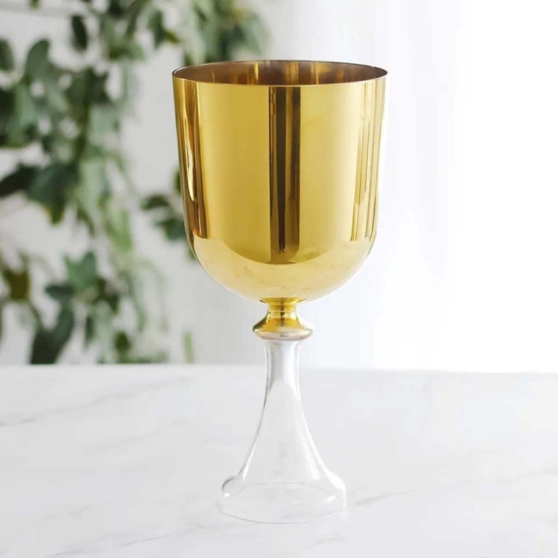 Golden Chalice Crystal Singing Grail For Chakra Healing Meditation With Carry Bag 