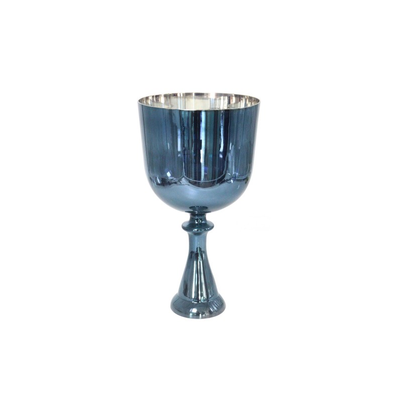 Sapphire Blue Alchemy Chalice Crystal Singing Grail For Chakra Healing Meditation With Carry Bag