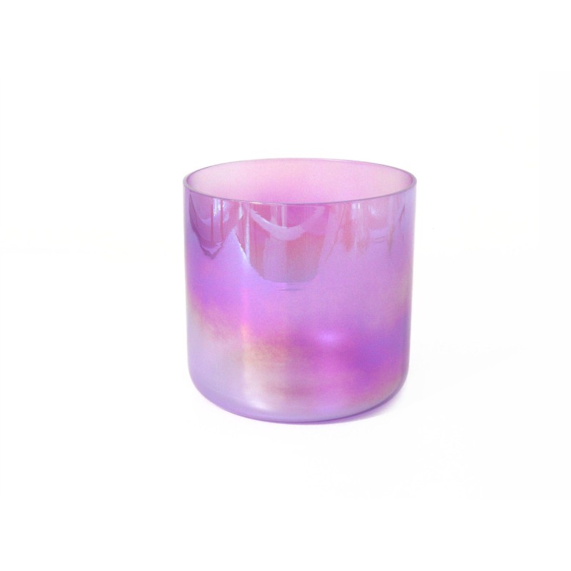 432Hz/440Hz Violet, Rose Gold and Platinum Alchemy Crystal Singing Bowl Clear Cosmic Crystal Bowl with Carrier Bag For Chakra Healing Yoga Meditation Sound Bath 