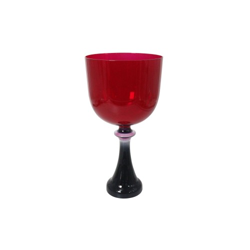 Red and Black Gradient Alchemy Chalice Crystal Singing Grail For Chakra Healing Meditation With Carry Bag