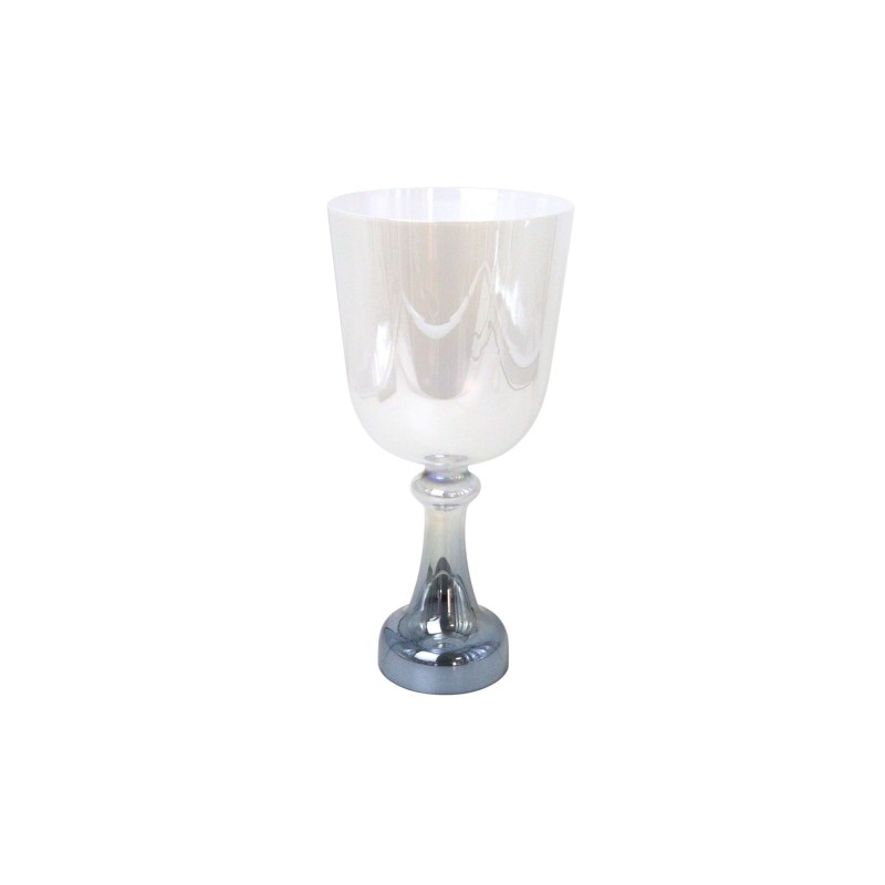 Pearl White and Black Gradient Alchemy Chalice Crystal Singing Grail For Chakra Healing Meditation With Carry Bag