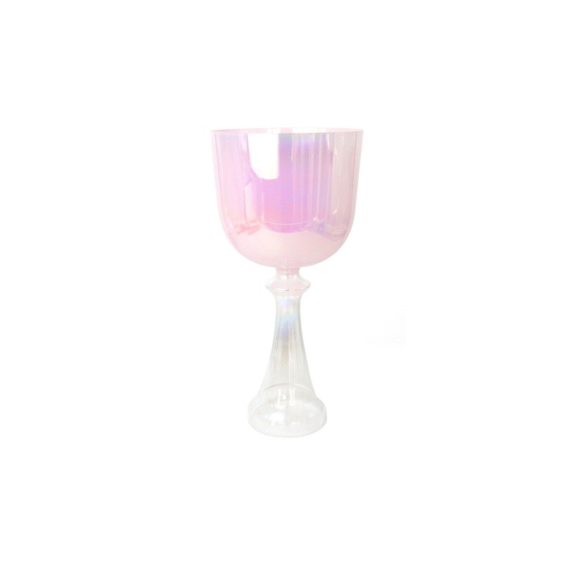 Pearl Pink  Alchemy Chalice Crystal Singing Grail For Chakra Healing Meditation With Carry Bag