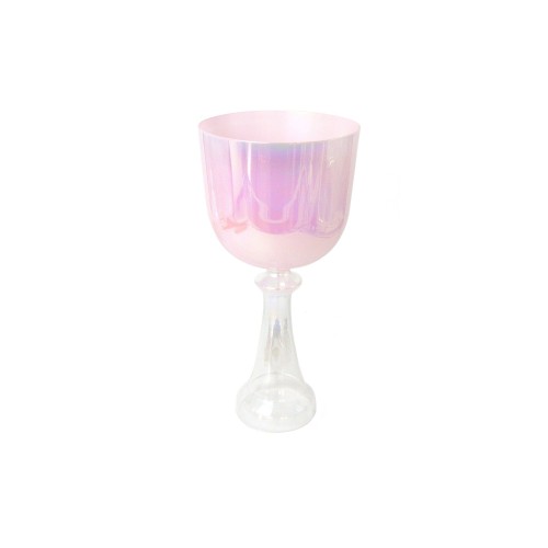 Pearl Pink  Alchemy Chalice Crystal Singing Grail For Chakra Healing Meditation With Carry Bag