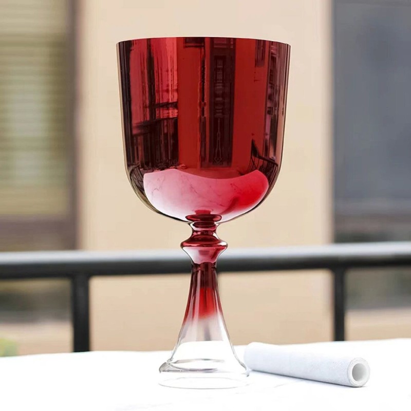 Burgundy Chalice Crystal Singing Grail For Chakra Healing Meditation With Carry Bag