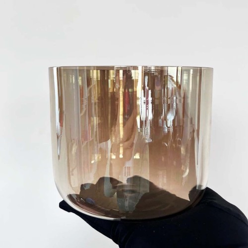 432Hz/440Hz Smoky Color Alchemy Crystal Singing Bowl Clear Cosmic Crystal Bowl with Carrier Bag For Chakra Healing Yoga Meditation Sound Bath