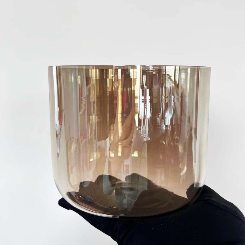 432Hz/440Hz Smoky Color Alchemy Crystal Singing Bowl Clear Cosmic Crystal Bowl with Carrier Bag For Chakra Healing Yoga Meditation Sound Bath 